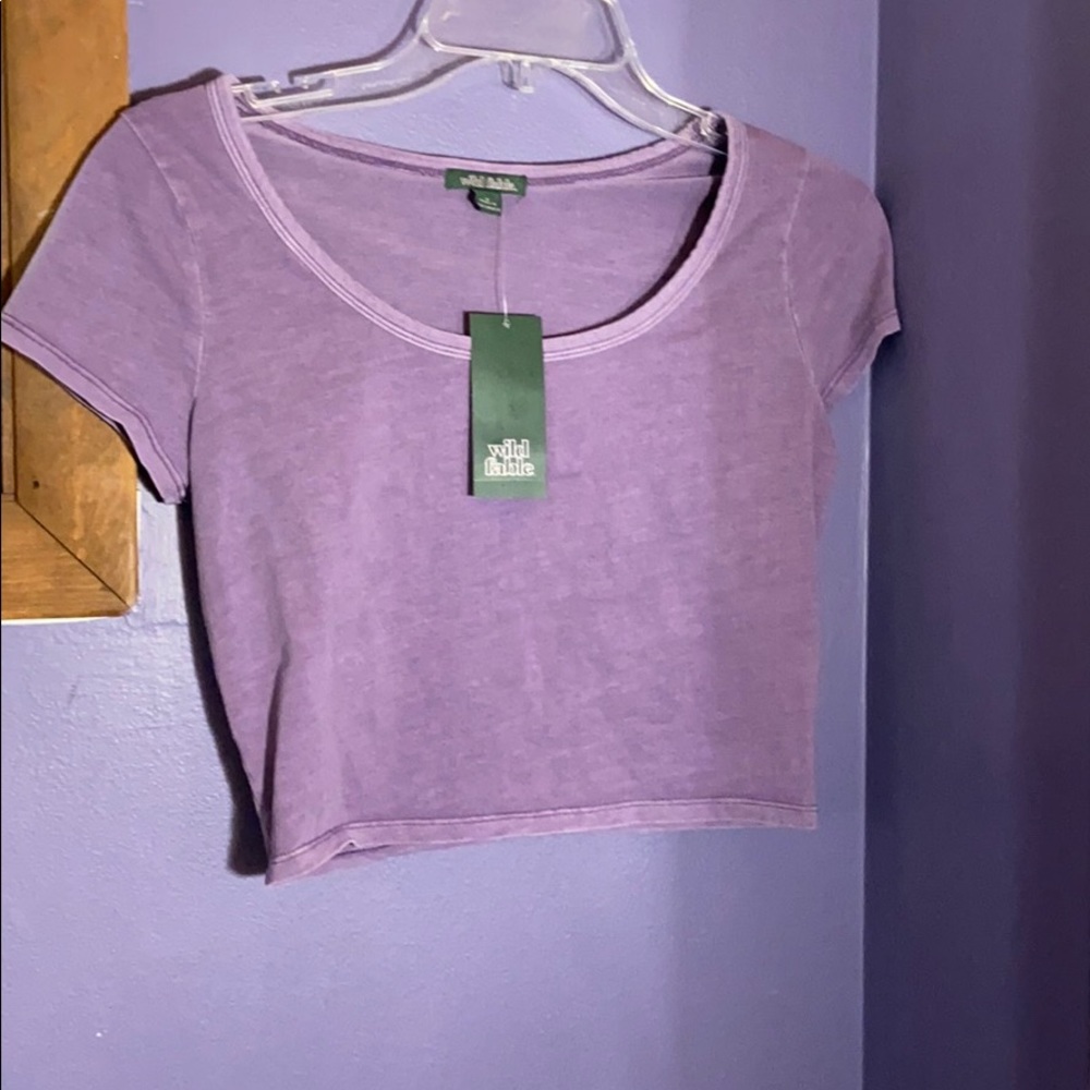 purple crop top